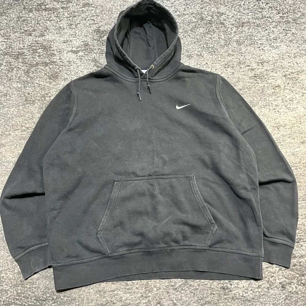 Nike Hoodie Mens XXL Black Pullover Sweatshirt‎ Mini Swoosh Vintage Y2K